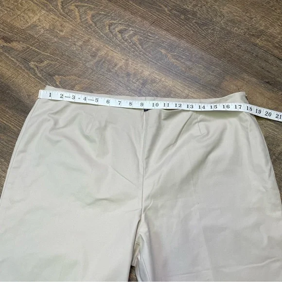 Lafayette 148 Cropped Bleecker Pant Beige Stretch Cotton Trouser Women's Size 14 - Picture 4 of 13